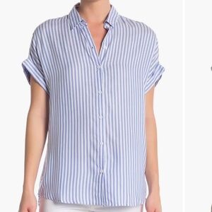 Beach Lunch Lounge Blue Striped Shirt